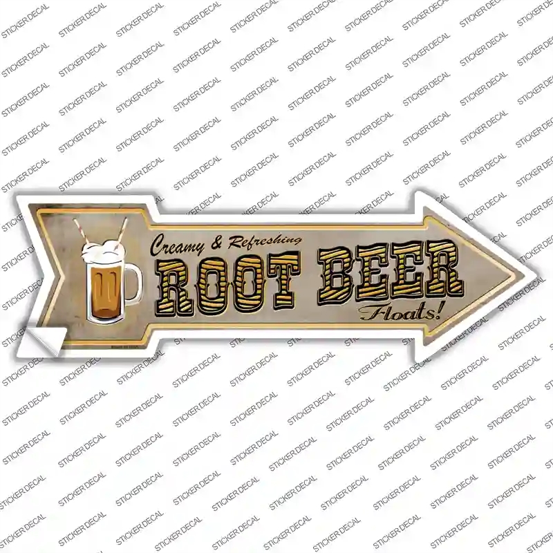 A-355s-XL Root Beer Novelty Arrow Sticker Decal - Extra Large
