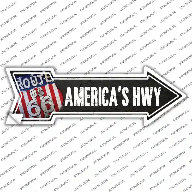 A-356s-S Americas Hwy Novelty Arrow Sticker Decal - Small