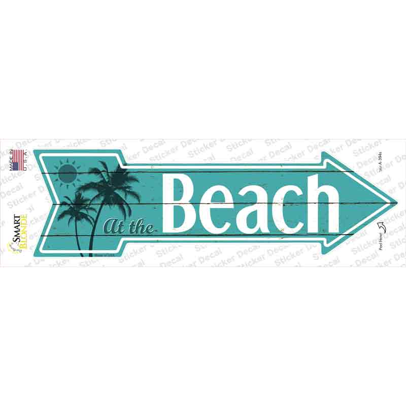 A-394s-M At the Beach Novelty Arrow Sticker Decal - Medium