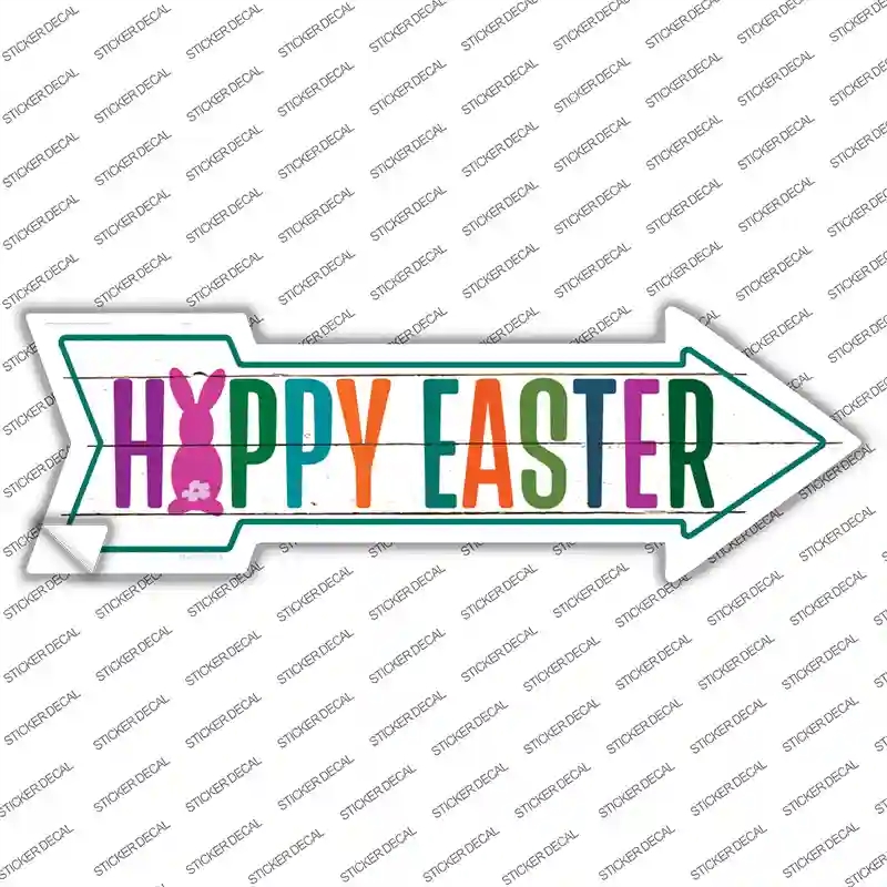 A-397s-S Happy Easter Novelty Arrow Sticker Decal - Small