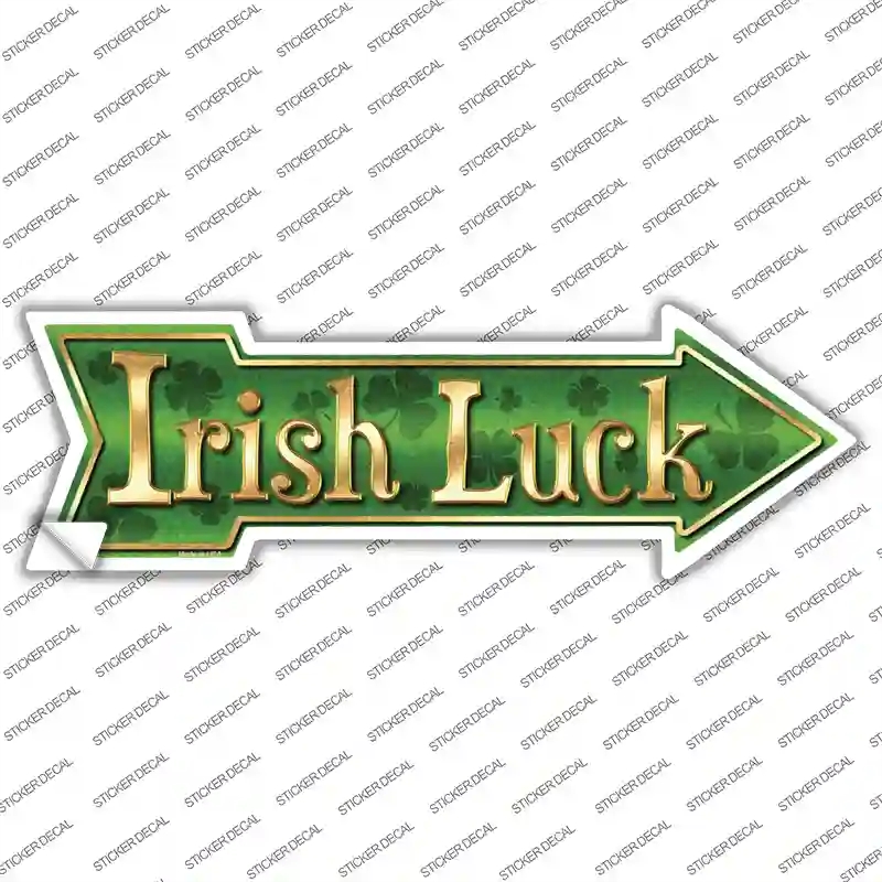 A-401s-L Irish Luck Novelty Arrow Sticker Decal - Large