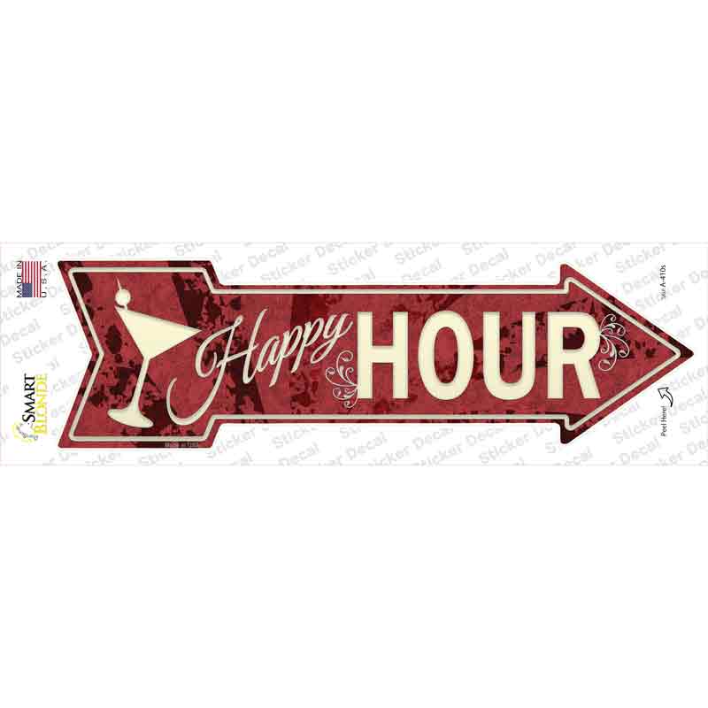 A-410s-M Happy Hour Novelty Arrow Sticker Decal - Medium