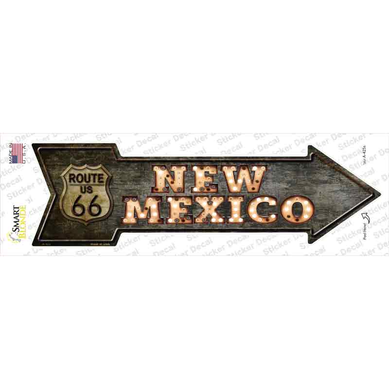 A-425s-M   Mexico Route 66 Bulb Letters Novelty Arrow Sticker Decal - Medium