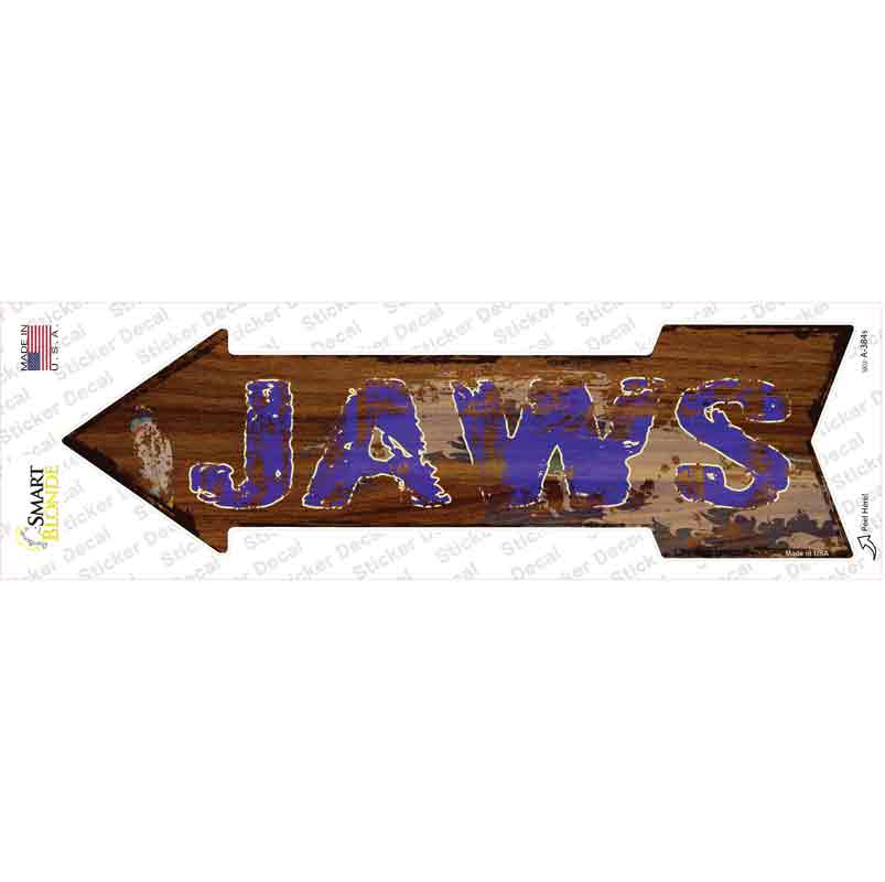 A-384s-M Jaws Hawaiian Novelty Arrow Sticker Decal - Medium