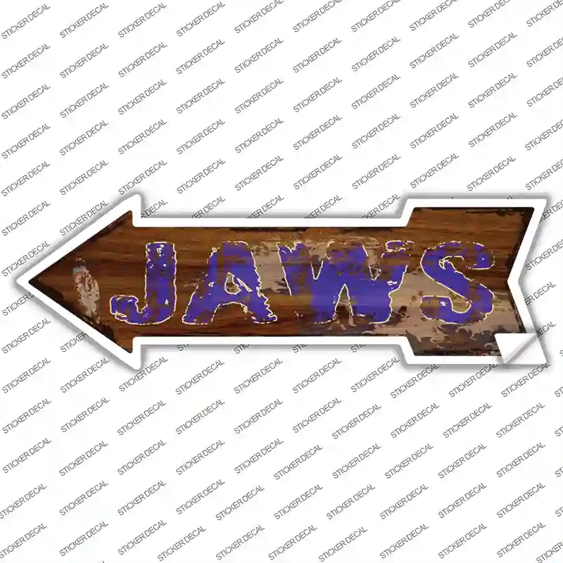 A-384s-XL Jaws Hawaiian Novelty Arrow Sticker Decal - Extra Large