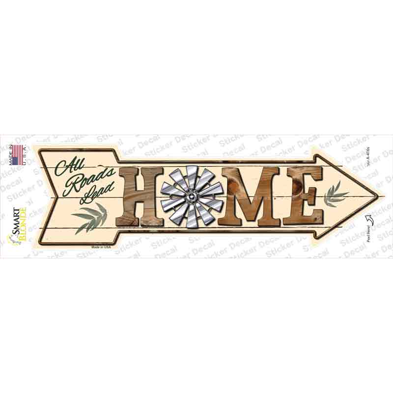 A-416s-M All Roads Lead Home Novelty Arrow Sticker Decal - Medium