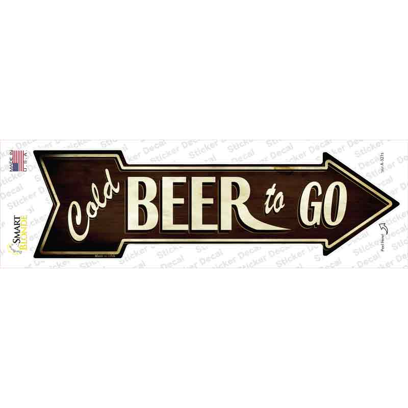 A-321s-M Cold Beer to Go Novelty Arrow Sticker Decal - Medium