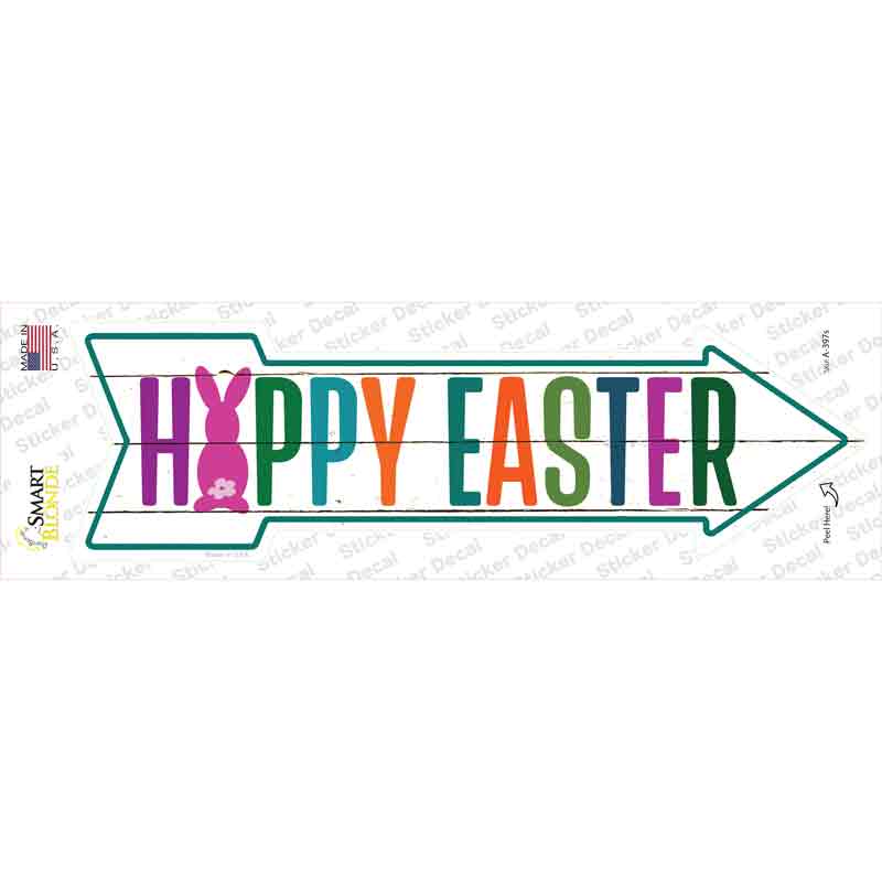 A-397s-M Happy Easter Novelty Arrow Sticker Decal - Medium