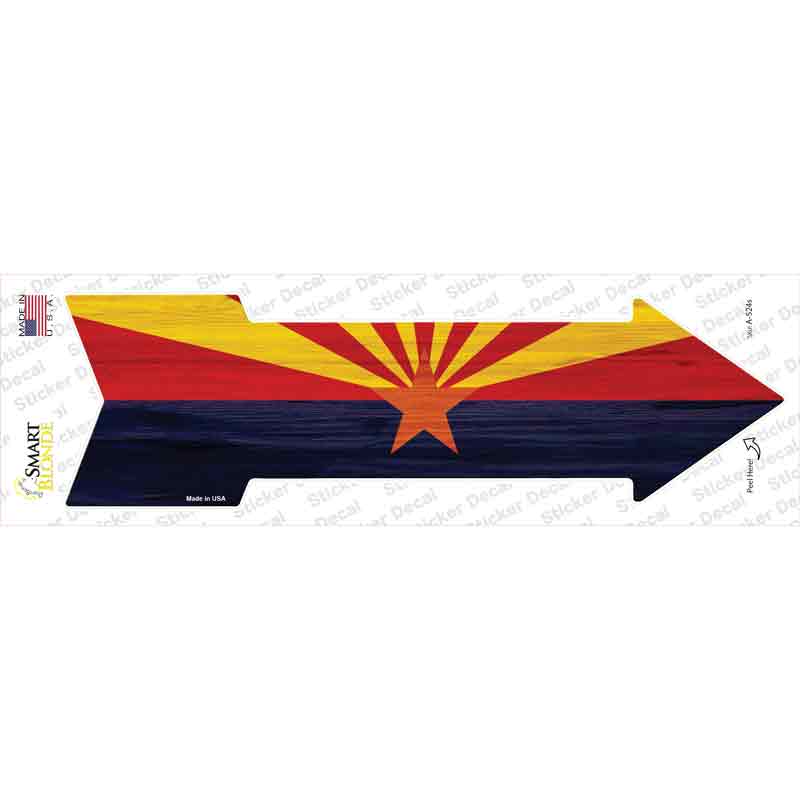 A-524s-M Arizona State Flag Novelty Arrow Sticker Decal - Medium