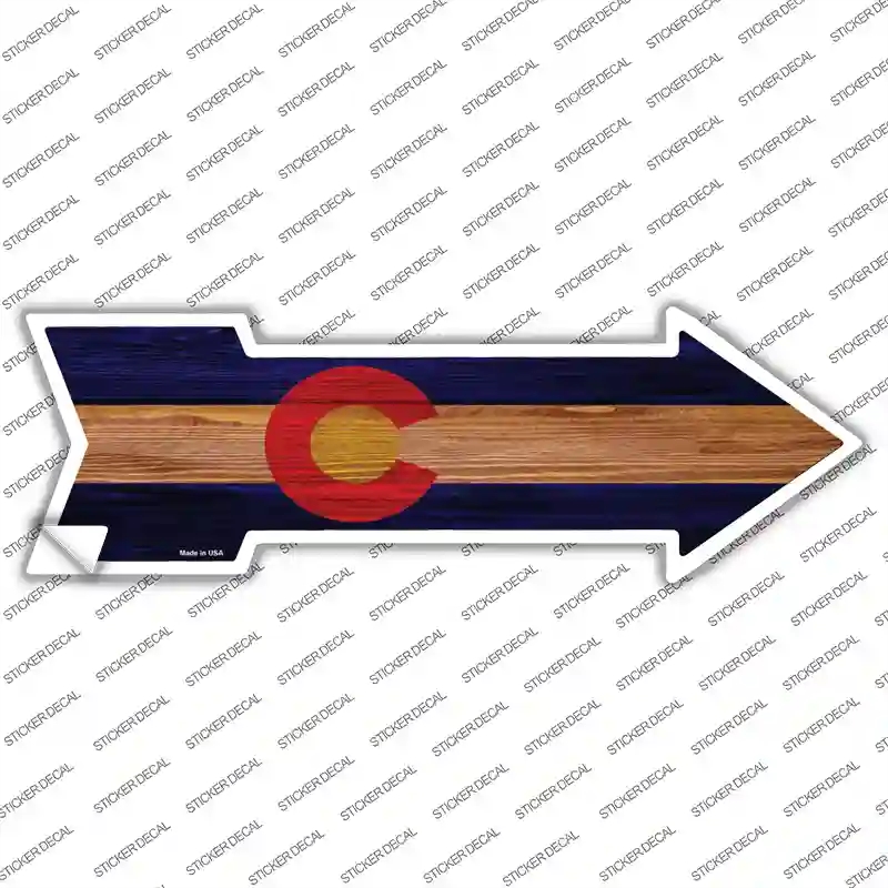 A-527s-S Colorado State Flag Novelty Arrow Sticker Decal - Small