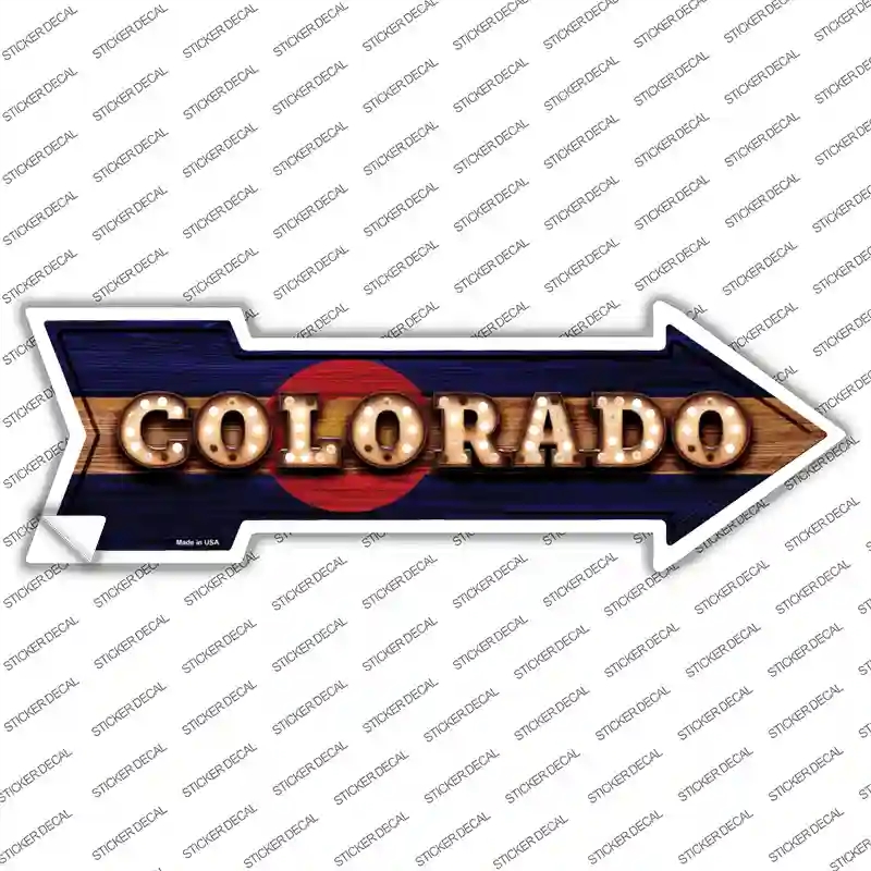 A-586s-S Colorado Bulb Lettering Novelty Arrow Sticker Decal - Small