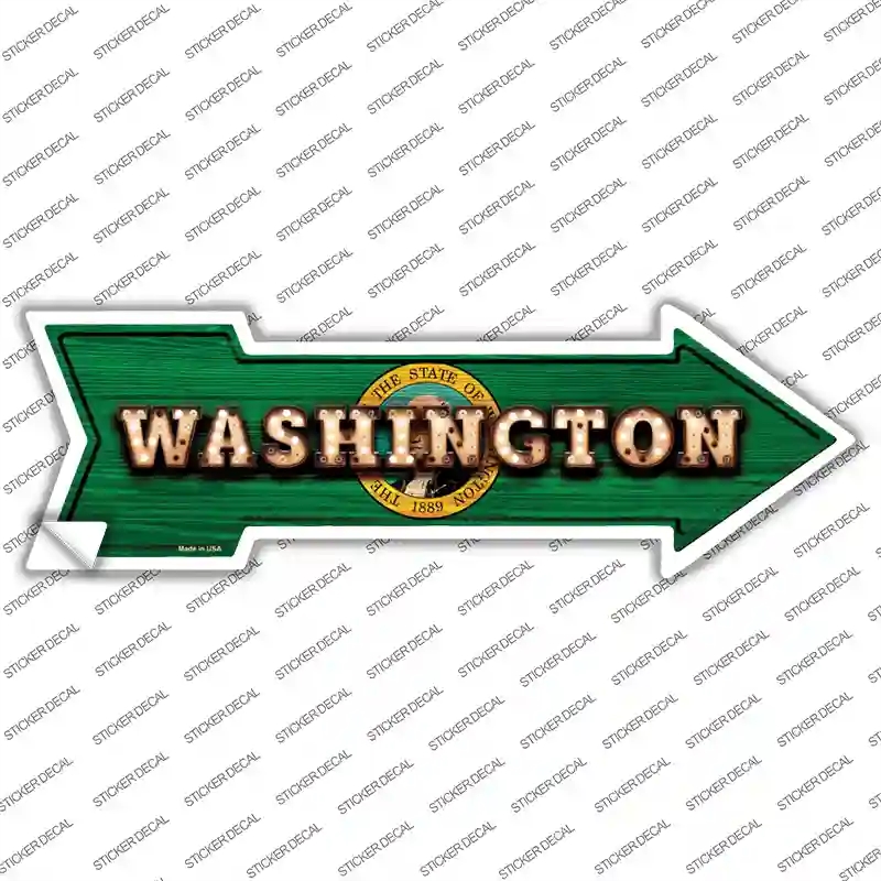 A-627s-S Washington Bulb Lettering Novelty Arrow Sticker Decal - Small