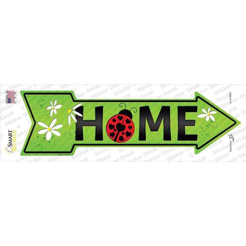 A-405s-M Home with Ladybug Novelty Arrow Sticker Decal - Medium