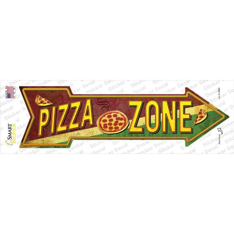 A-408s-M Pizza Zone Novelty Arrow Sticker Decal - Medium