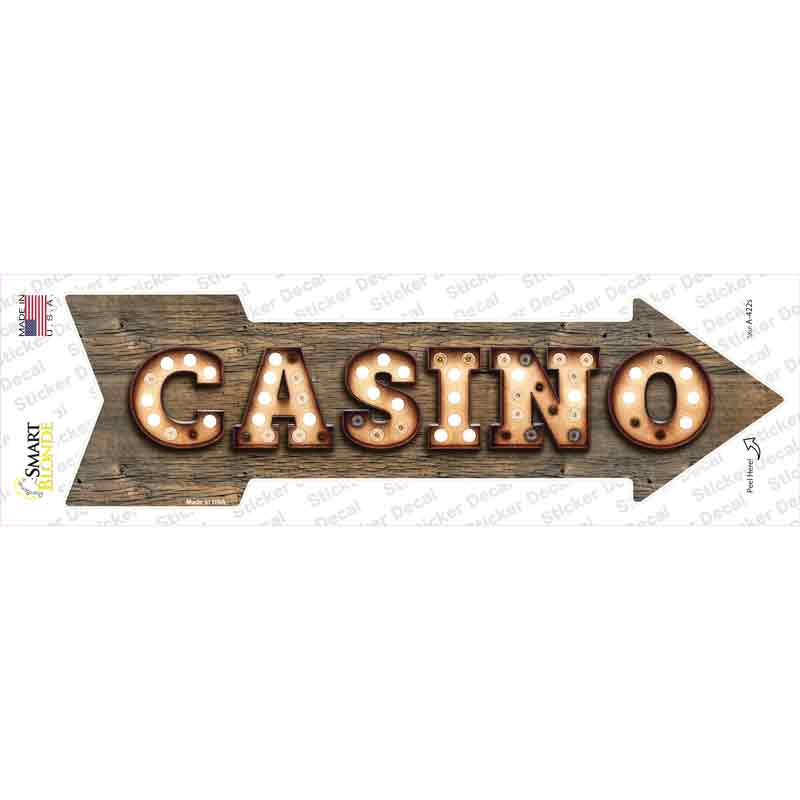 A-422s-M Casino Bulb Letters Novelty Arrow Sticker Decal - Medium