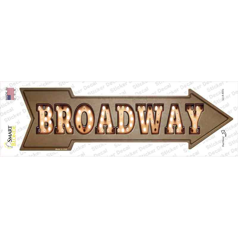 A-431s-M Broadway Bulb Letters Novelty Arrow Sticker Decal - Medium