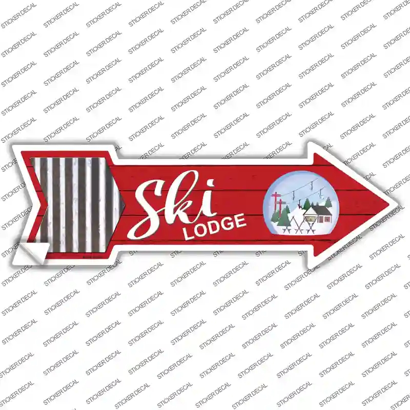 A-762s-S Ski Lodge Novelty Arrow Sticker Decal - Small