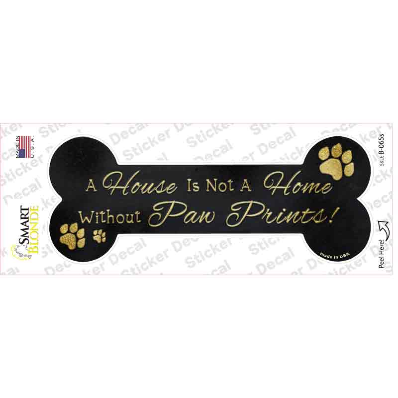 B-001s-M Without Paw Prints Novelty Bone Sticker Decal - Medium