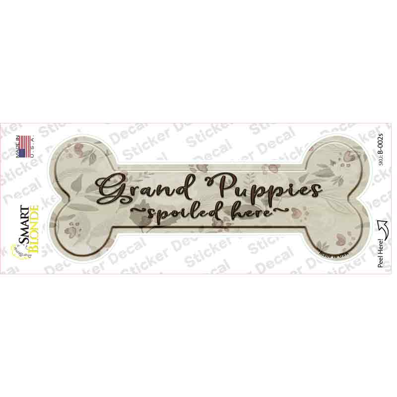 B-002s-M Grand Puppies Novelty Bone Sticker Decal - Medium