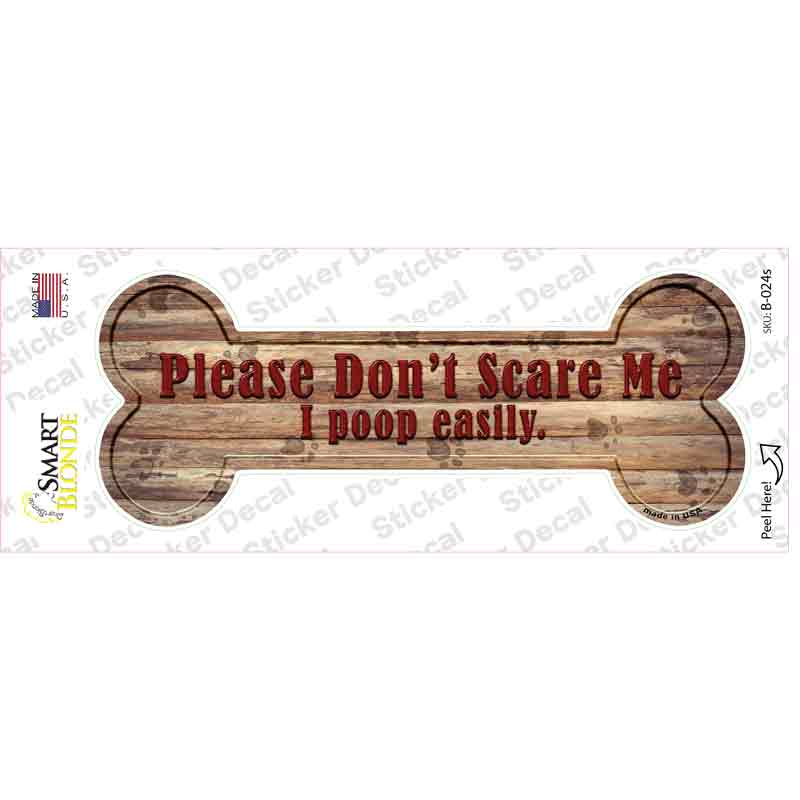 B-024s-M Dont Scare Me Novelty Bone Sticker Decal - Medium