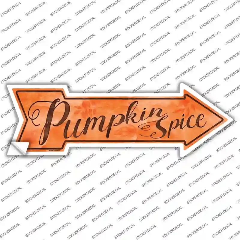 A-664s-XL Pumpkin Spice Novelty Arrow Sticker Decal - Extra Large