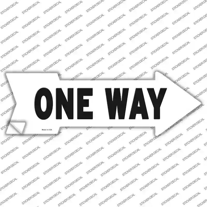 A-694s-S One Way Right Novelty Arrow Sticker Decal - Small