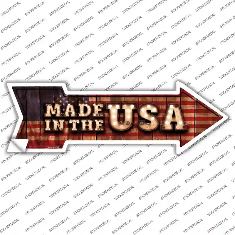 A-640s-L Made in the USA Bulb Letters Novelty Arrow Sticker Decal - Large