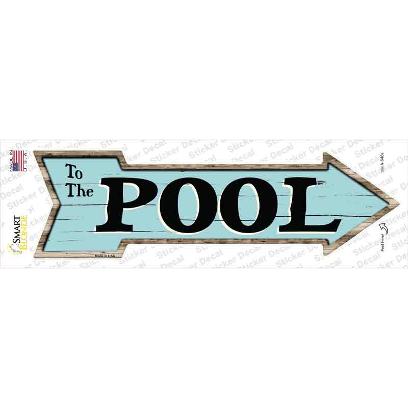 A-646s-M To the Pool Novelty Arrow Sticker Decal - Medium