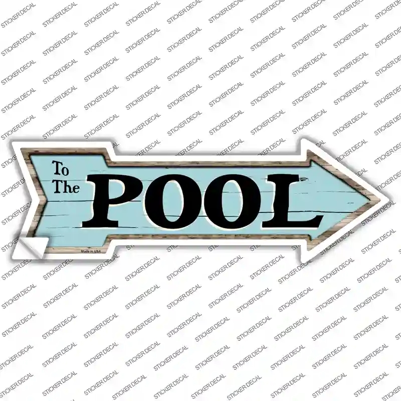 A-646s-S To the Pool Novelty Arrow Sticker Decal - Small