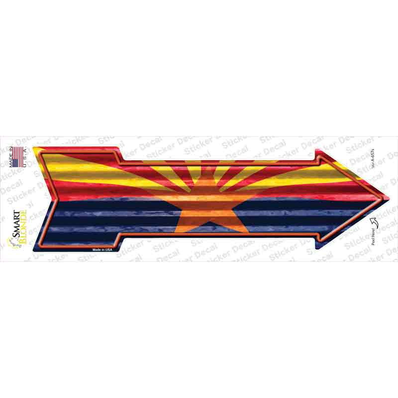 A-657s-M Arizona Flag Novelty Arrow Sticker Decal - Medium