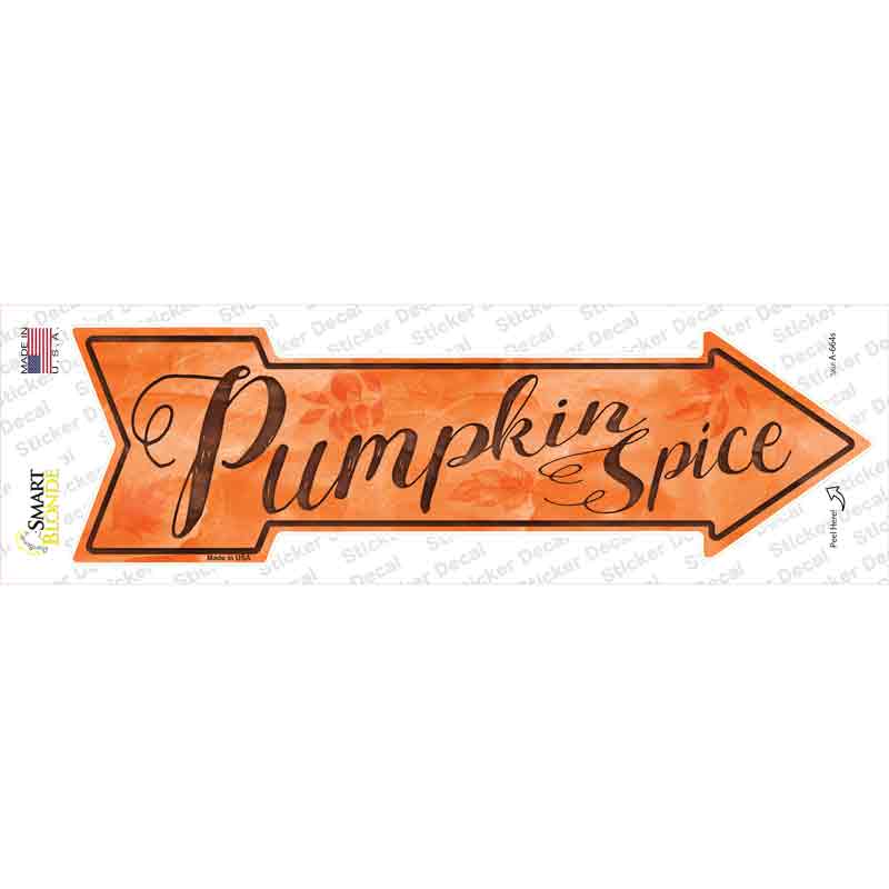 A-664s-M Pumpkin Spice Novelty Arrow Sticker Decal - Medium