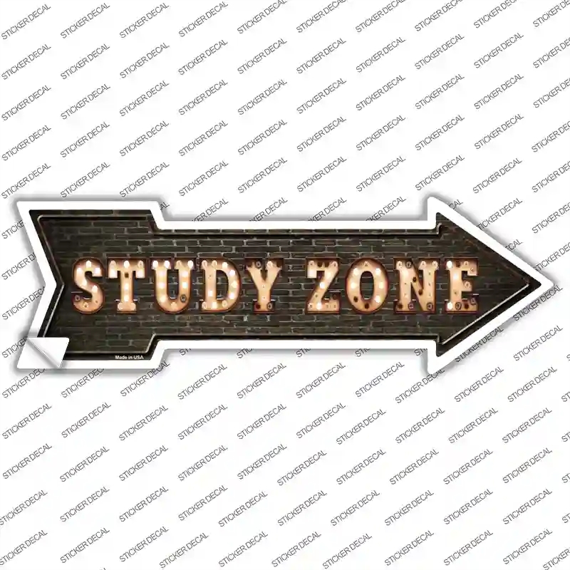 A-446s-S Study Zone Bulb Letters Novelty Arrow Sticker Decal - Small