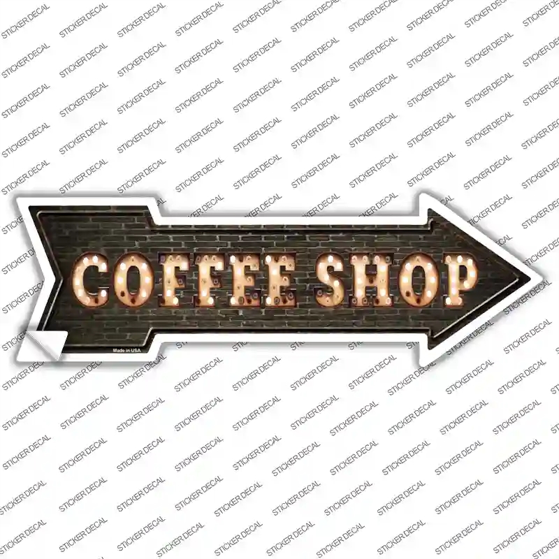 A-448s-S Coffee Shop Bulb Letters Novelty Arrow Sticker Decal - Small