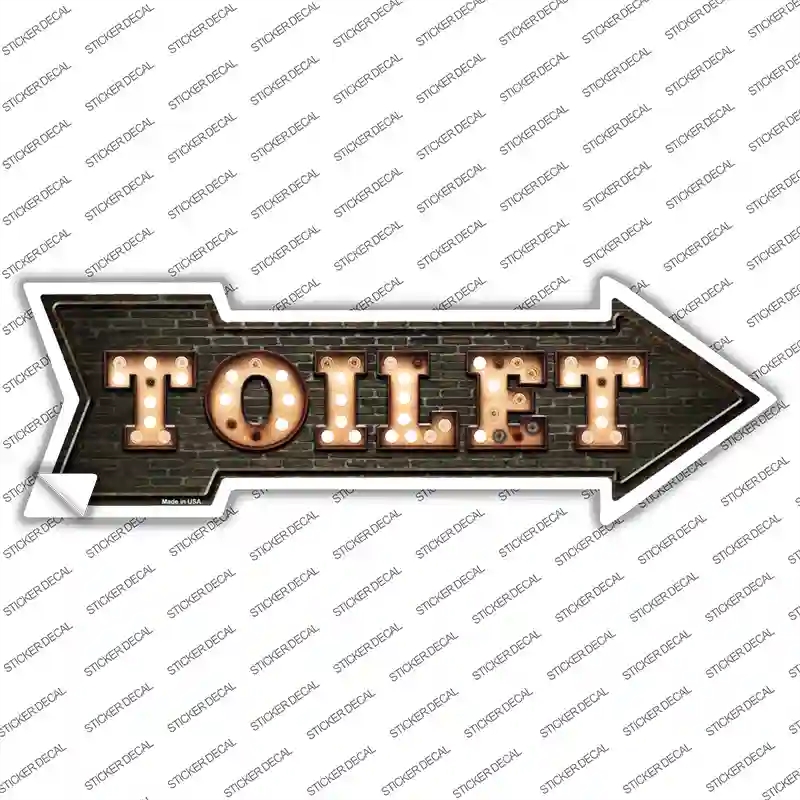 A-459s-XL Toilet Bulb Letters Novelty Arrow Sticker Decal - Extra Large