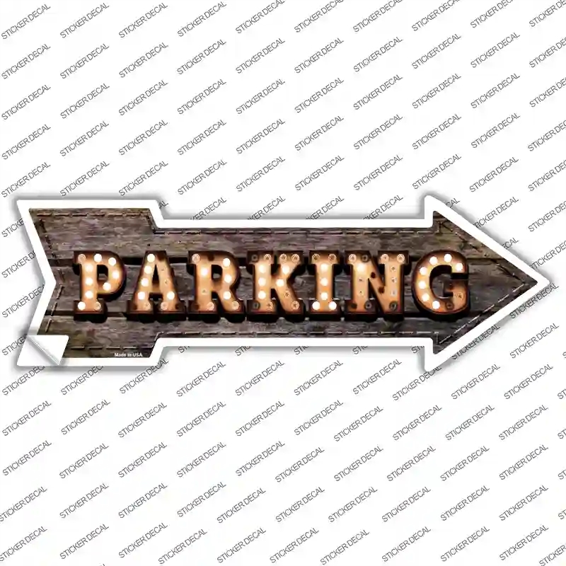 A-473s-S Parking Bulb Letters Novelty Arrow Sticker Decal - Small