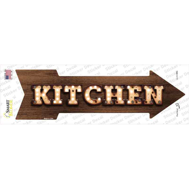 A-488s-M Kitchen Bulb Letters Novelty Arrow Sticker Decal - Medium