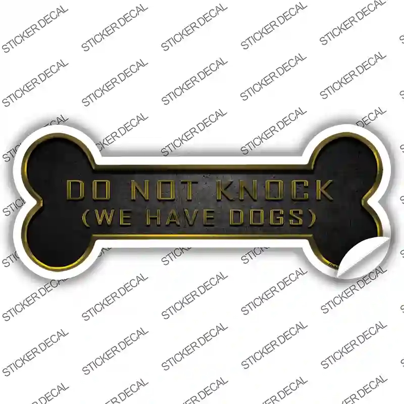 B-076s-L We Have Dogs Novelty Bone Sticker Decal - Large