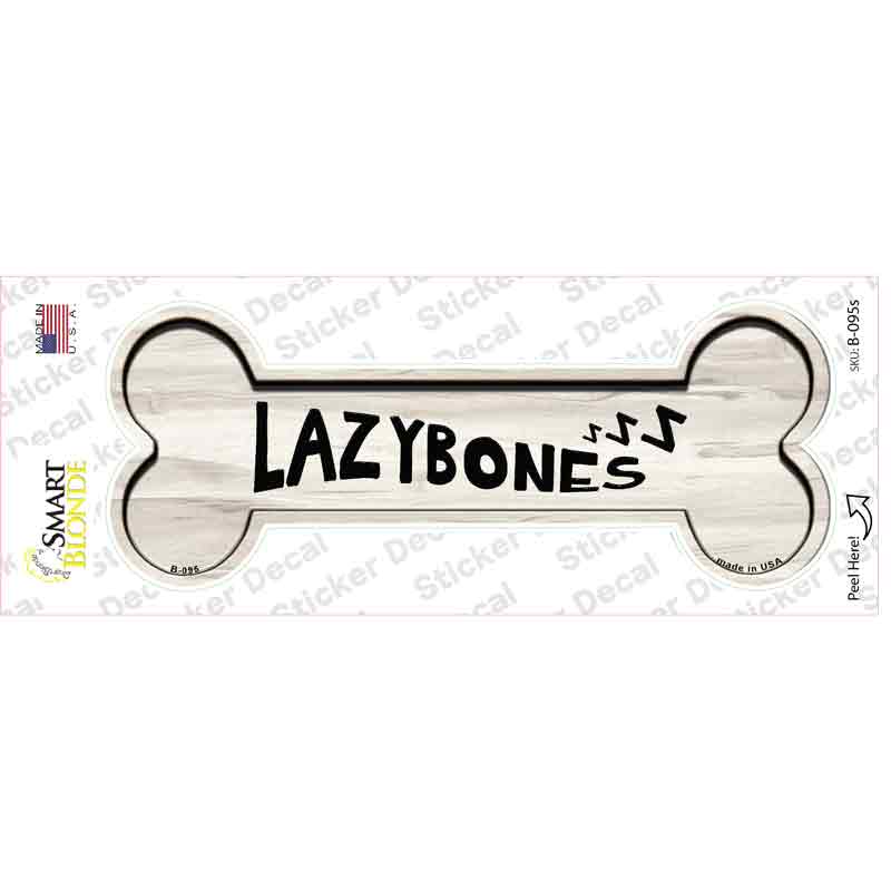 B-095s-M Lazybones Novelty Bone Sticker Decal - Medium