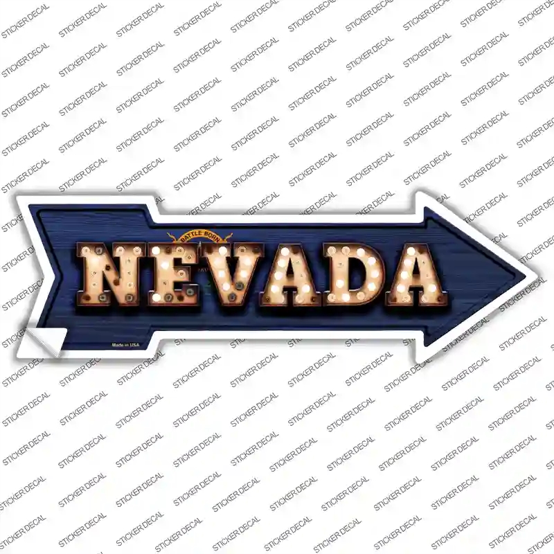 A-608s-S Nevada Bulb Lettering Novelty Arrow Sticker Decal - Small