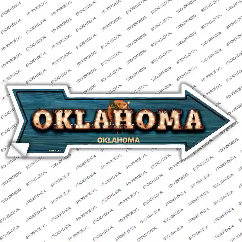 A-616s-L Oklahoma Bulb Lettering Novelty Arrow Sticker Decal - Large