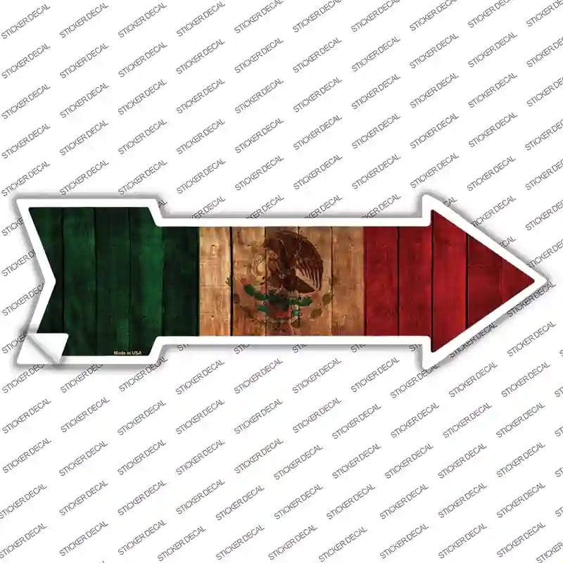 A-632s-L Mexico Flag Novelty Arrow Sticker Decal - Large