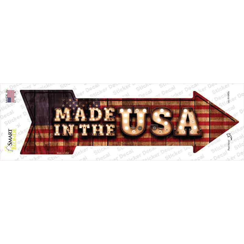 A-640s-M Made in the USA Bulb Letters Novelty Arrow Sticker Decal - Medium