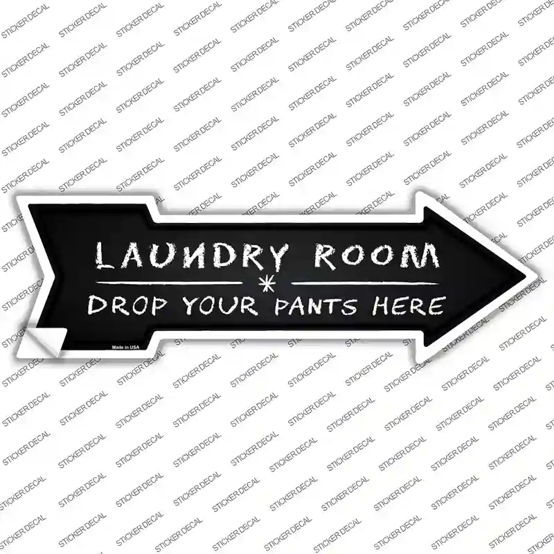 A-660s-L Laundry Room Novelty Arrow Sticker Decal - Large