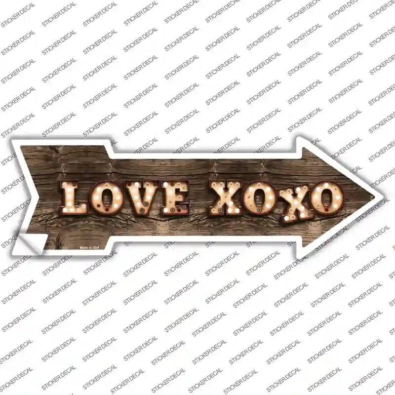 A-511s-S Love XOXO Bulb Letters Novelty Arrow Sticker Decal - Small