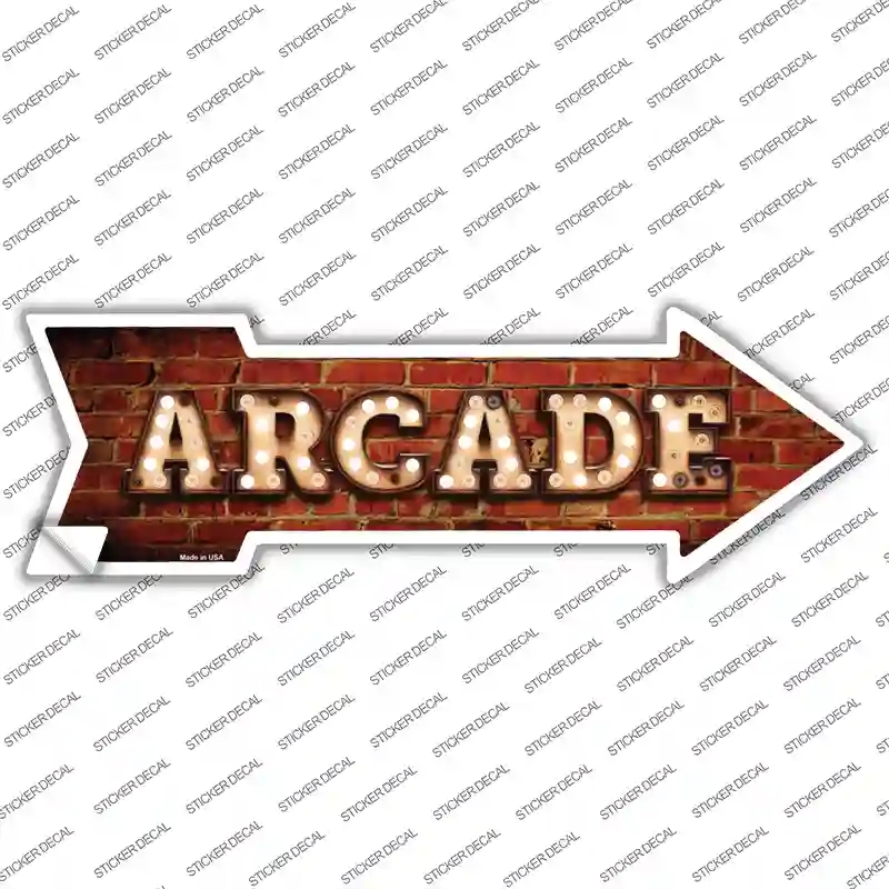 A-513s-S Arcade Bulb Letters Novelty Arrow Sticker Decal - Small