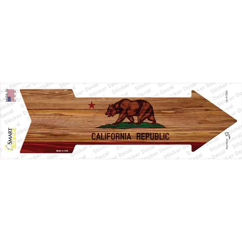 A-526s-M California State Flag Novelty Arrow Sticker Decal - Medium