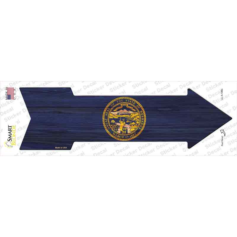 A-548s-M Nebraska State Flag Novelty Arrow Sticker Decal - Medium