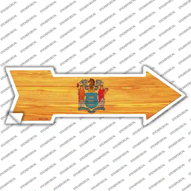 A-551s-L   Jersey State Flag Novelty Arrow Sticker Decal - Large