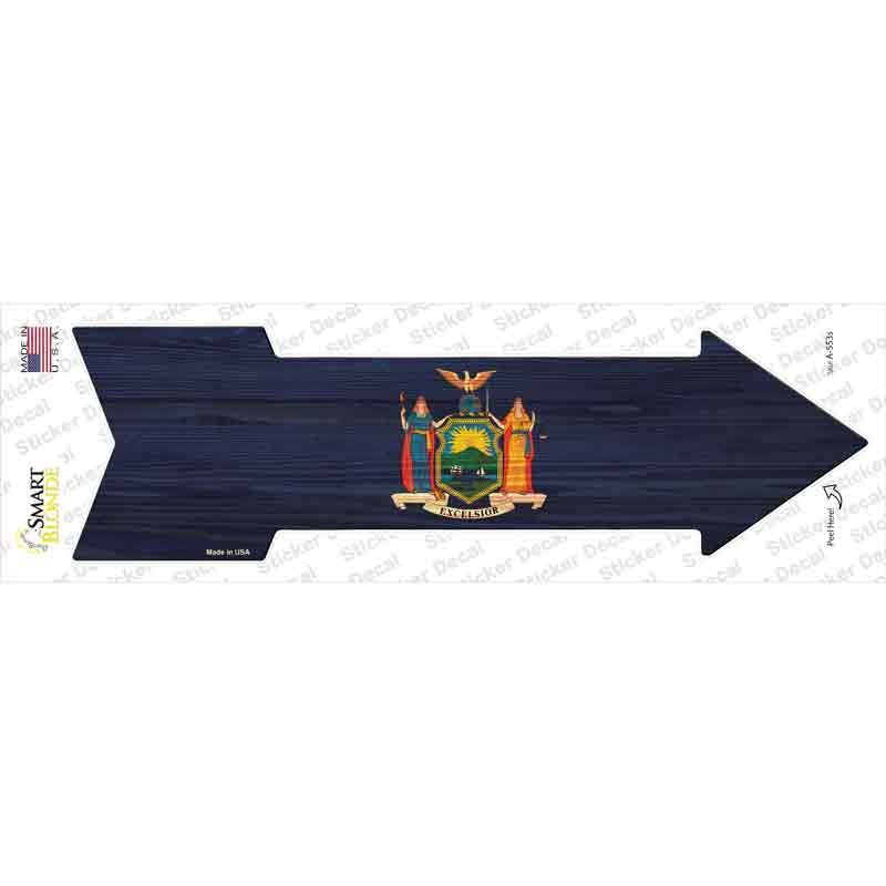 A-553s-M   York State Flag Novelty Arrow Sticker Decal - Medium