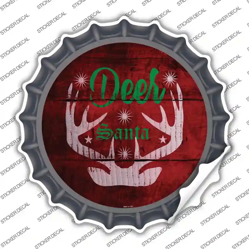 BC-1000s-L Deer Santa Novelty Bottle Cap Sticker Decal - Large